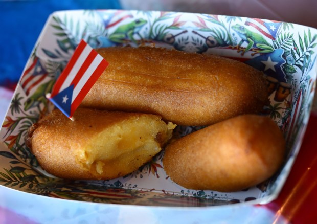 Sorullitos is among the Puerto Rican specialties served Thursday, Sept. 24, 2026, at Chinchorro restaurant in Easton. Like their sister food truck La Frikitona, Chinchorro serves food items such as tostones, mofongo, sancocho, canoas and pastelillos. (Monica Cabrera/The Morning Call)