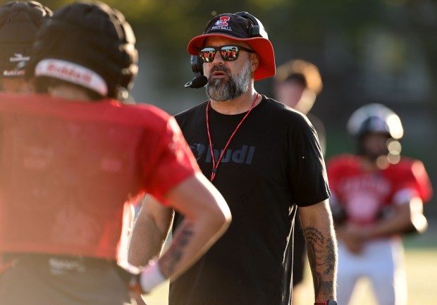 Easton head football coach Matt Senneca and his Red Rovers open the season against Central Bucks West. (Monica Cabrera/The Morning Call)