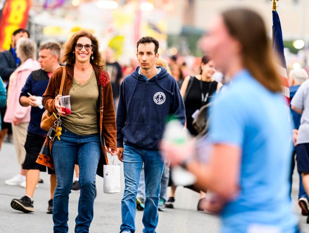 People enjoy the food, sights and sounds Wednesday, Sept. 02, 2026, at the Allentown Fair, which continues through Monday. (April Gamiz/The Morning Call)