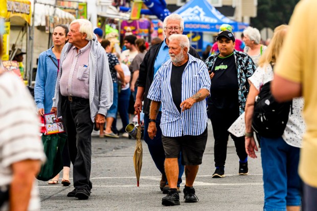People enjoy the food, sights and sounds Wednesday, Sept. 02, 2026, at the Allentown Fair, which continues through Monday. (April Gamiz/The Morning Call)
