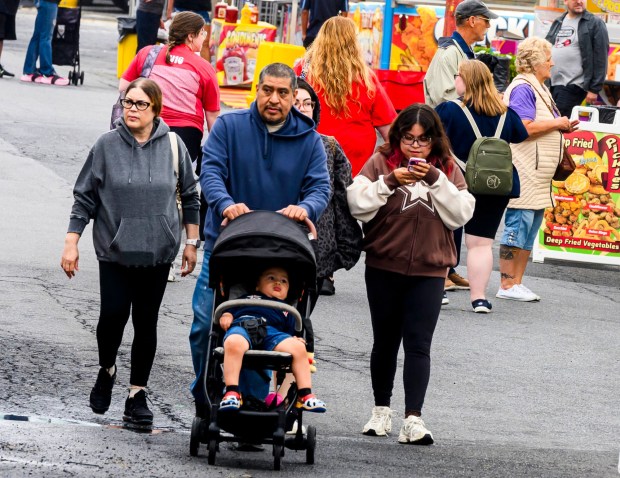People enjoy the food, sights and sounds Wednesday, Sept. 02, 2026, at the Allentown Fair, which continues through Monday. (April Gamiz/The Morning Call)