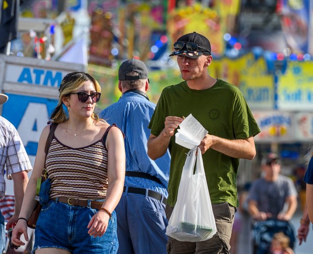 People enjoy the food, sights and sounds Thursday, Sept. 03, 2026, at the Allentown Fair, which continues through Monday. (April Gamiz/The Morning Call)