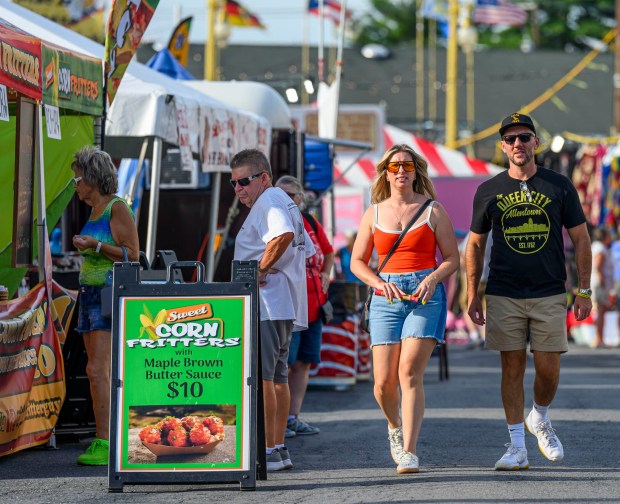 People enjoy the food, sights and sounds Thursday, Sept. 03, 2026, at the Allentown Fair, which continues through Monday. (April Gamiz/The Morning Call)