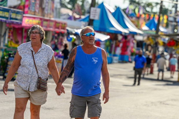 People enjoy the food, sights and sounds Thursday, Sept. 03, 2026, at the Allentown Fair, which continues through Monday. (April Gamiz/The Morning Call)