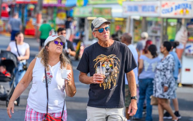 People enjoy the food, sights and sounds Thursday, Sept. 03, 2026, at the Allentown Fair, which continues through Monday. (April Gamiz/The Morning Call)