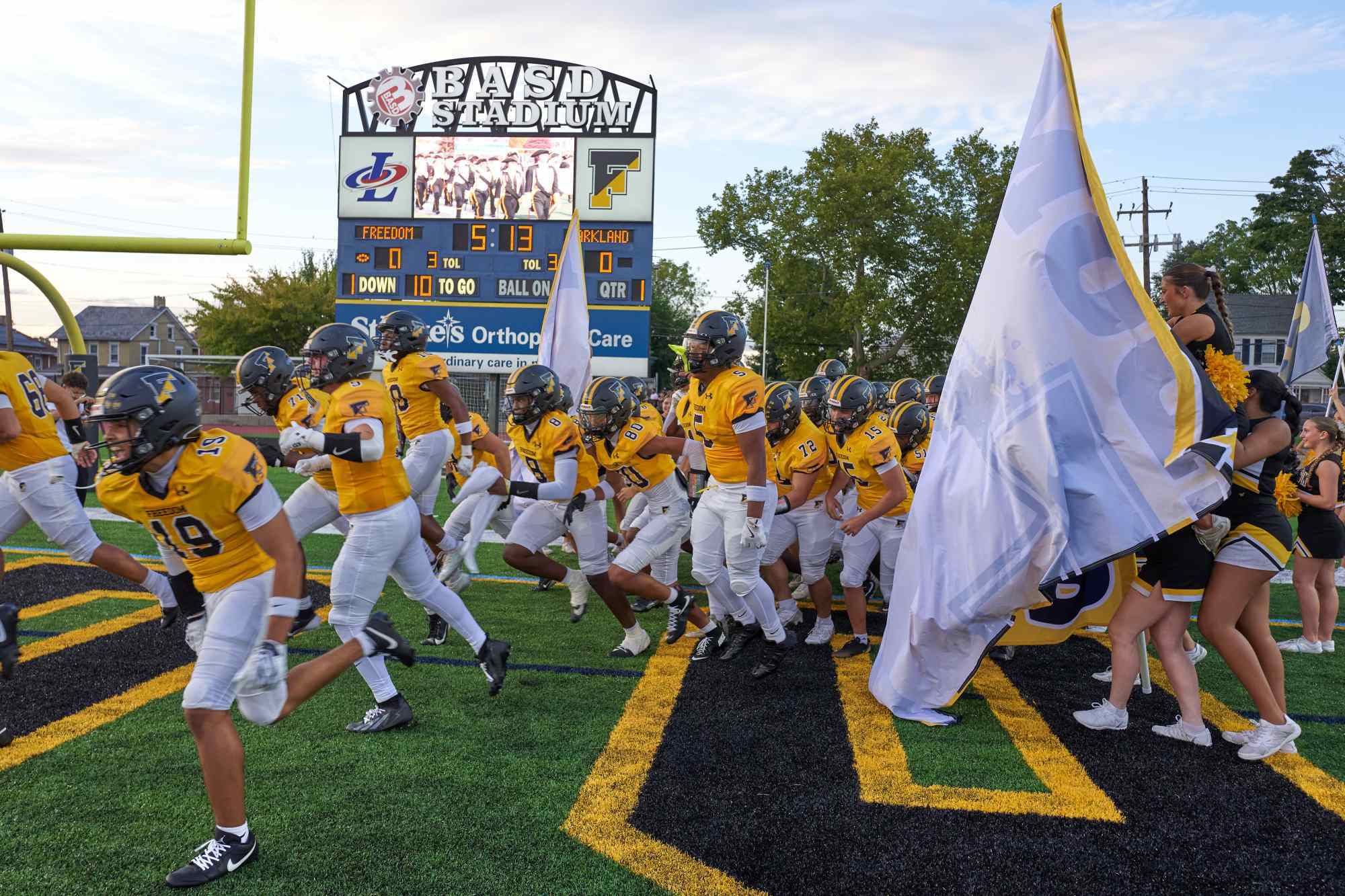 Pregame activities before the Parkland-Freedom football game Friday, Sept. 4, 2026, at Bethlehem School District Stadium. (David Garrett/Special to The Morning Call)