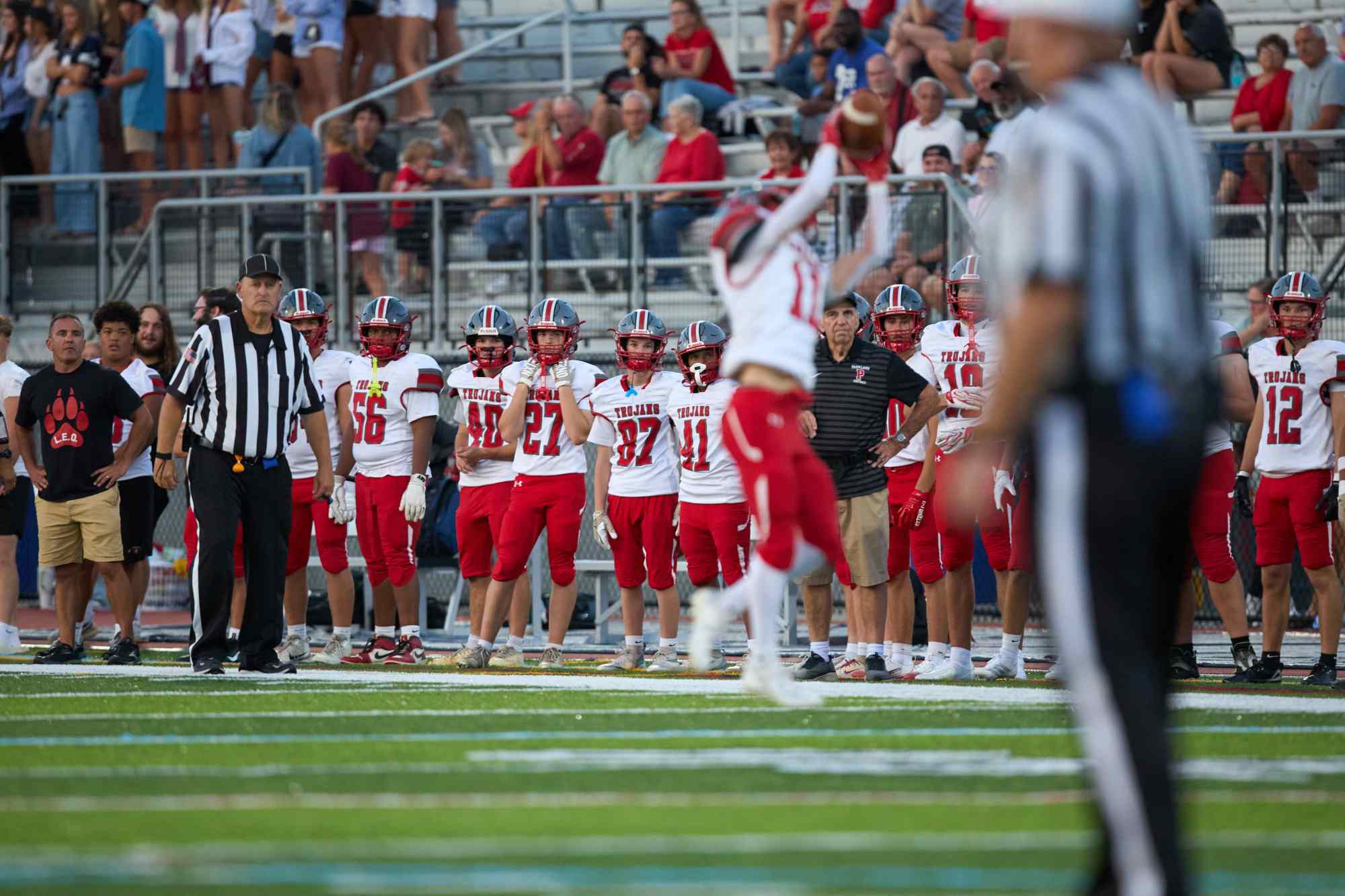 Parkland's Derek Fistner catches a short pass against Freedom on Friday, Sept. 4, 2026, at Bethlehem School District Stadium. (David Garrett/Special to The Morning Call)