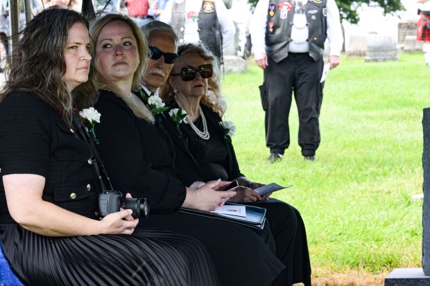 Family members attend the funeral of U.S. Army Private First Class Howard G. Krapf on Monday, Sept. 21, 2026, at Fairview Cemetery in Whitehall. Krapf was killed in action during World War II but his remains were unidentified for 82 years. (Monica Cabrera/The Morning Call)