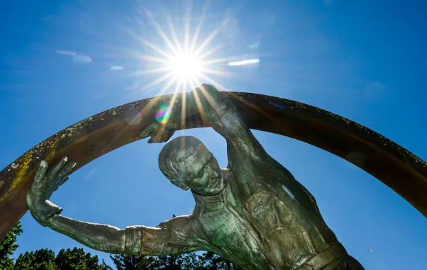 The sun shines on the Lehigh Valley Workers Memorial on Monday, Sept. 7, 2026, inside the Bethlehem Rose Garden in Bethlehem. According to the U.S Department of Labor, observed the first Monday in September, Labor Day is an annual celebration of the social and economic achievements of American workers. The holiday is rooted in the late nineteenth century, when labor activists pushed for a federal holiday to recognize the many contributions workers have made to America's strength, prosperity, and well-being. The first Labor Day holiday was celebrated on Tuesday, Sept. 5, 1882, in New York City, in accordance with the plans of the Central Labor Union. The Central Labor Union held its second Labor Day holiday just a year later, on Sept. 5, 1883. By 1894, 23 more states had adopted the holiday, and on June 28, 1894, President Grover Cleveland signed a law making the first Monday in September of each year a national holiday. (April Gamiz/The Morning Call)