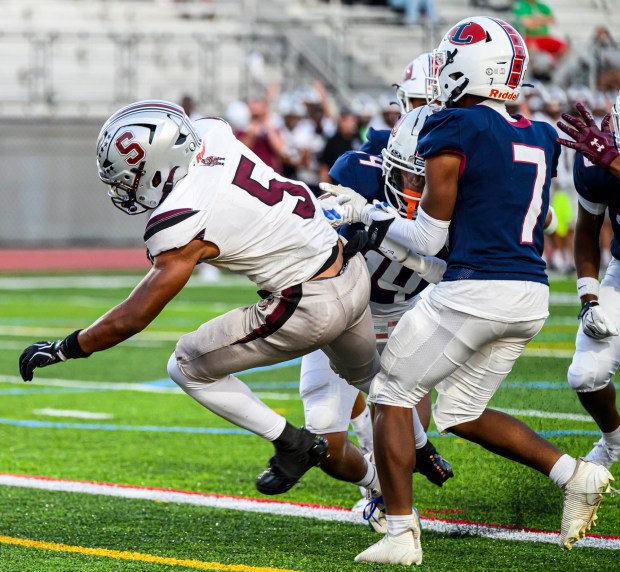 Stroudsburg's Keyen Johnson makes a touchdown Thursday, Sept. 10, 2026, against Liberty during a football game at BASD Stadium in Bethlehem.(April Gamiz/The Morning Call)