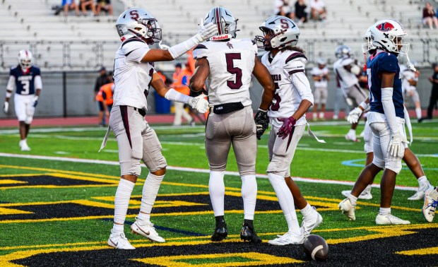 Stroudsburg's Keyen Johnson makes a touchdown Thursday, Sept. 10, 2026, against Liberty during a football game at BASD Stadium in Bethlehem.(April Gamiz/The Morning Call)