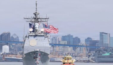 U.S. Navy decommissions Ticonderoga-class cruiser USS Lake Erie and Whidbey Island-class dock landing ship USS Germantown in San Diego