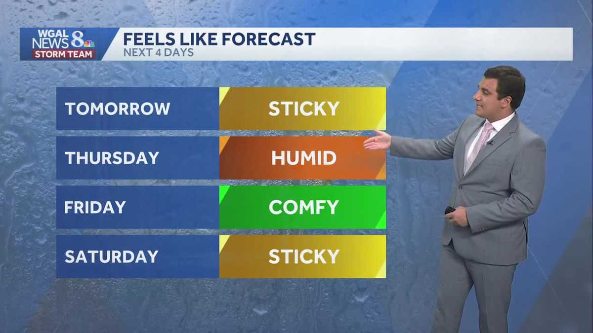 Pleasant evening; turning more humid Wednesday