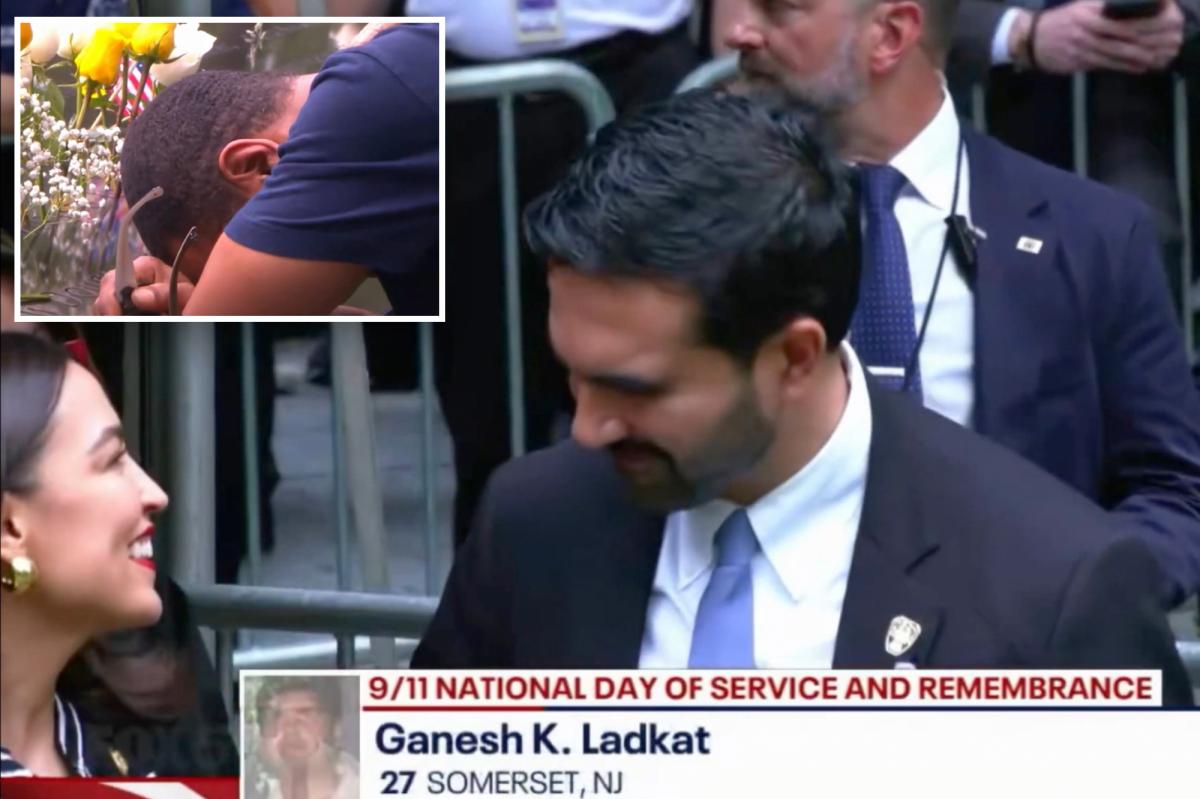 Zohran Mamdani, AOC spotted laughing at 9/11 ceremony while victims' families weep during reading of names