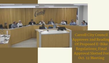 Carroll City Council Approves 2nd Reading Of Proposed E-Bike Regulations; Final Approval Slotted For Oct. 12 Meeting