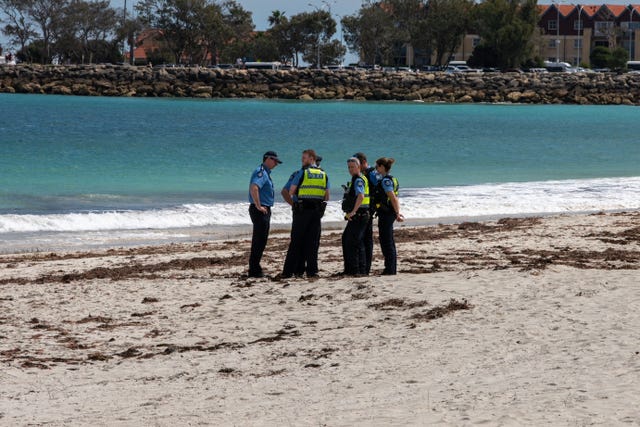 Police on a beach