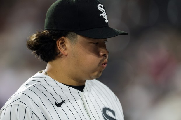 White Sox first baseman Munetaka Murakami walks to the dugout in the sixth inning against the Pirates on Sept. 10, 2026, at Rate Field. (Armando L. Sanchez/Chicago Tribune)