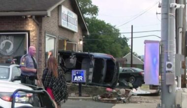 Car crashes into Bob's Autotorium at Rankin Bridge in Pennsylvania