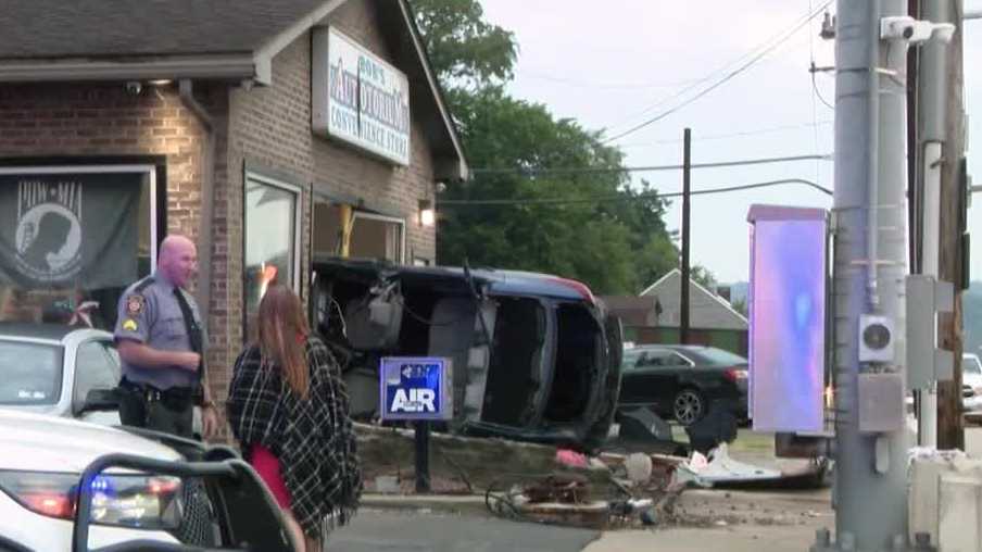 Car crashes into Bob's Autotorium at Rankin Bridge in Pennsylvania