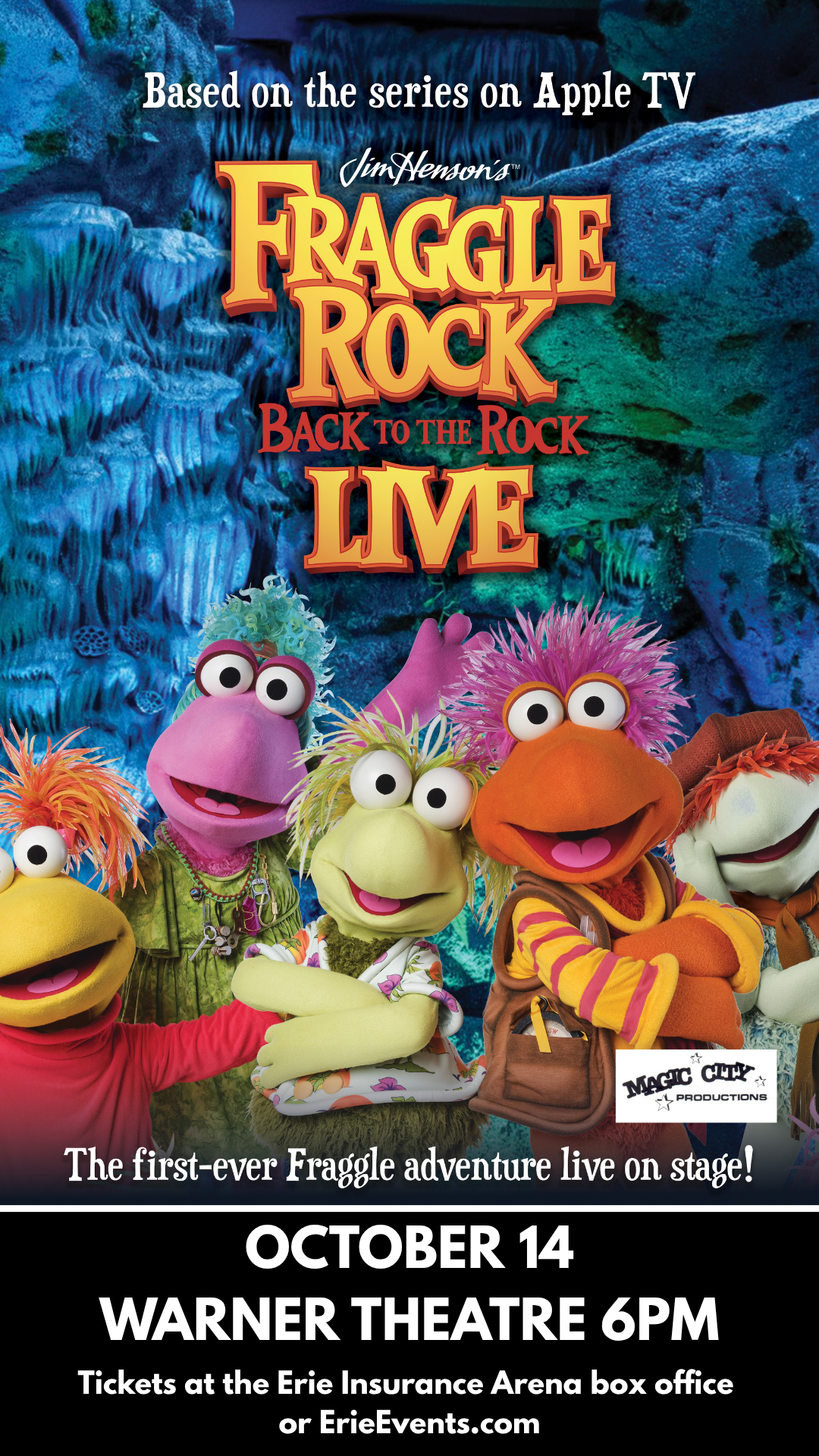 Fraggle Rock: Back in the Rock LIVE poster for Erie PA Oct. 14, 2026 show
