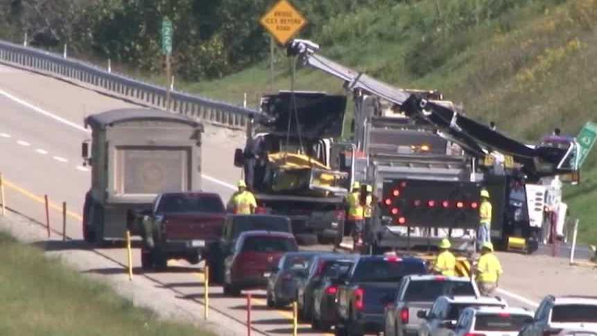Pennsylvania Turnpike vehicle, garbage truck in crash