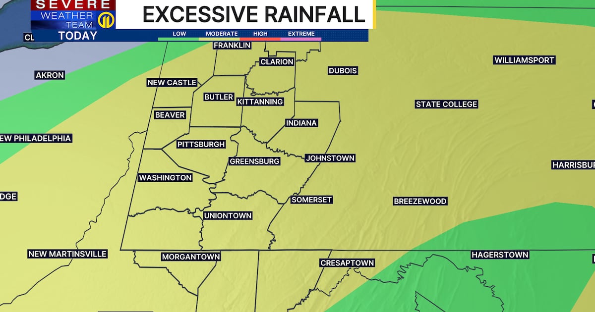 Pittsburgh Weather: Another round of heavy rain expected by Saturday evening