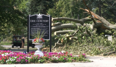 Clean up still ongoing from ‘unbelievable’ damage at Erie Cemetery