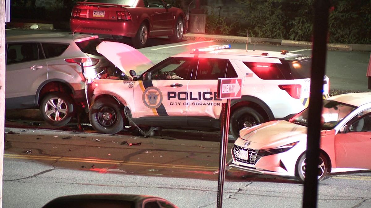Scranton police car involved in crash during overnight
