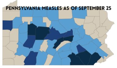 Pennsylvania measles as of September 25