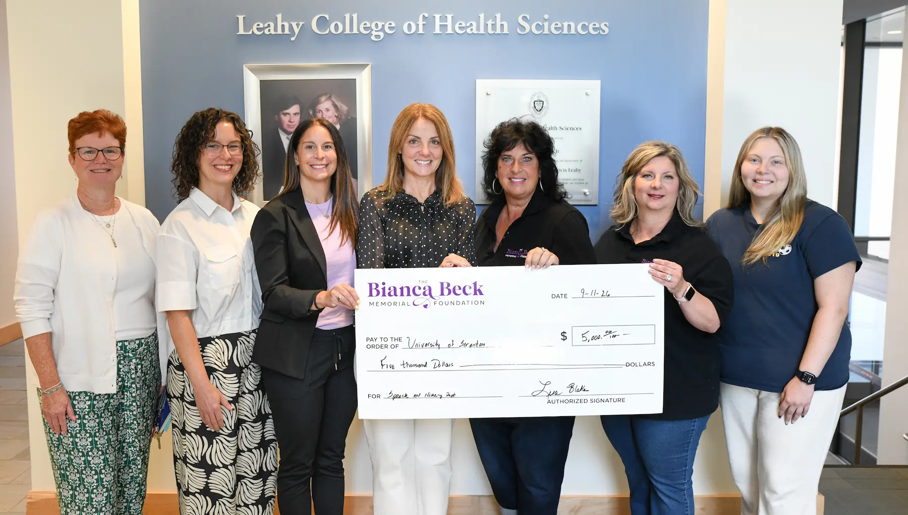 University’s SLP Program Receives Gift From Bianca Beck Memorial Foundation