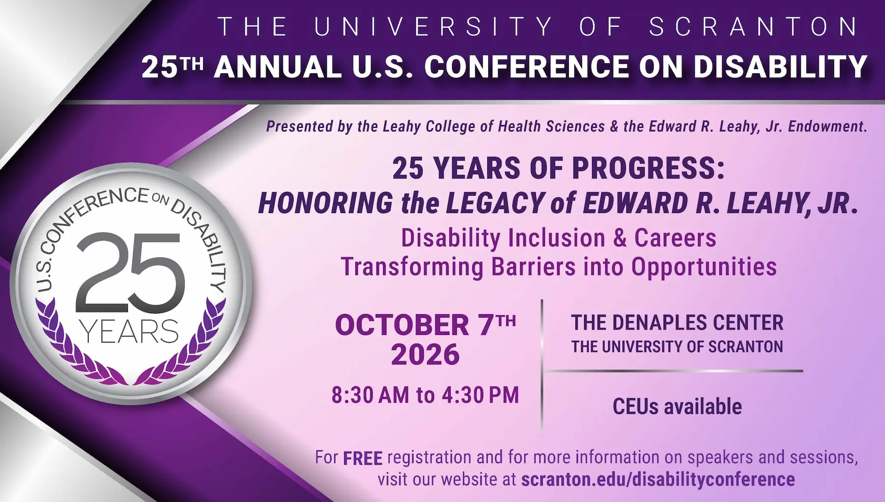 Historic 25th U.S. Conference on Disability Set for Oct. 7