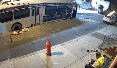 SEPTA bus gets stuck in freshly fixed pothole in Philadelphia