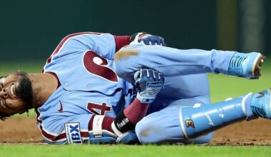 Luis Arraez suffers sprained left ankle as Phillies falter again with chance to clinch playoff spot