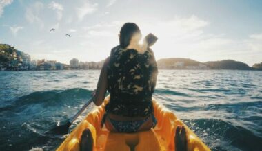 Woman kayaking