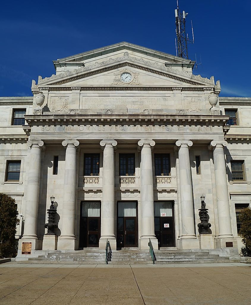 The Delaware County Courthouse in downtown Media, Pennsylvania