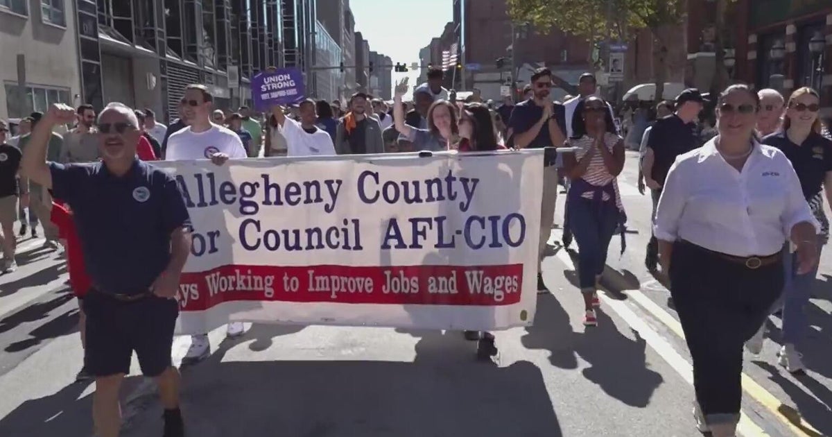 Union members march in Pittsburgh's Labor Day Parade, one of the nation's largest