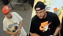 Photos of two persons of interest in the theft of an ,000 playing card from a store in Wyomissing, Pennsylvania, back on Aug. 28, 2026.