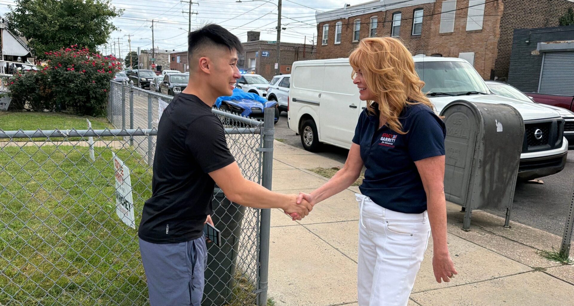 Republican Stacy Garrity campaigns for governor in Philly