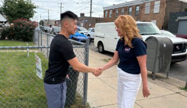 Republican Stacy Garrity campaigns for governor in Philly