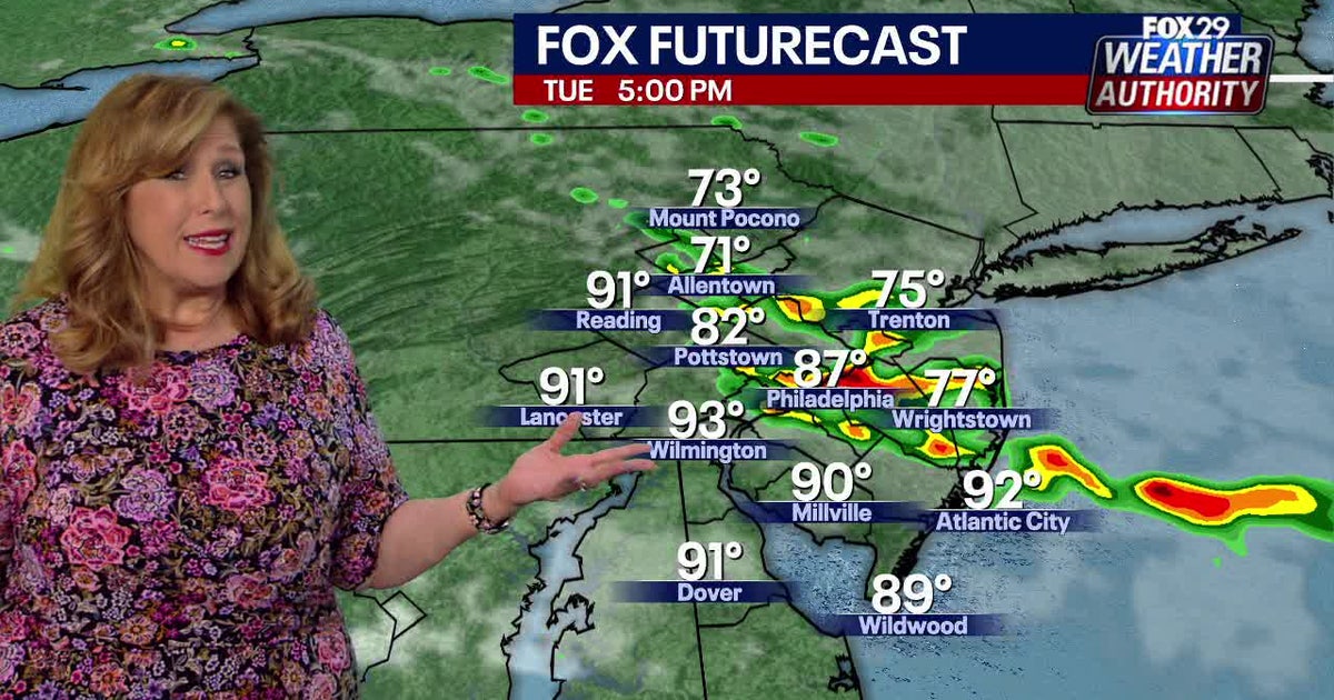 Philadelphia weather: Scattered severe thunderstorms possible on Tuesday night