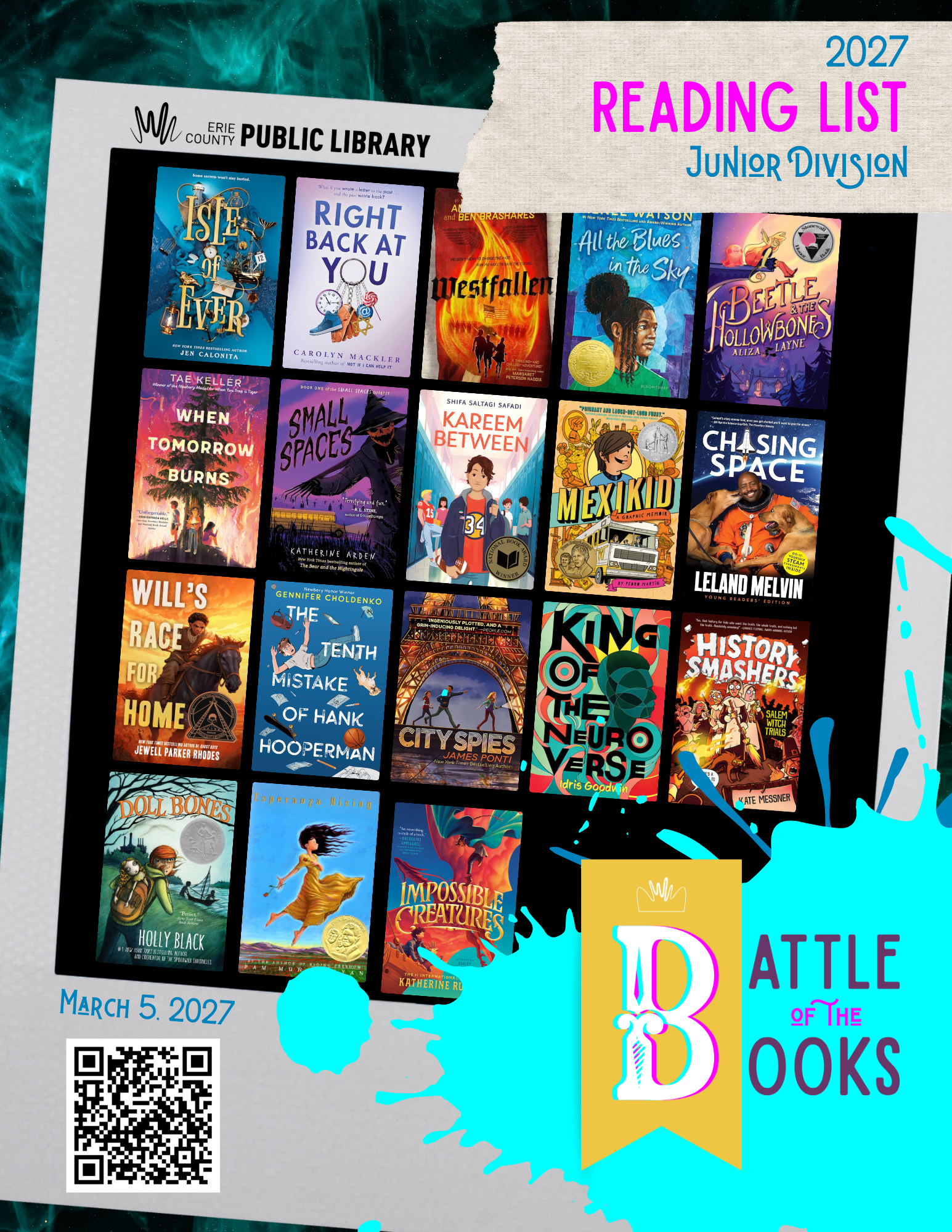 Junior Battle of the Books reading list 2027 Erie PA Libraries