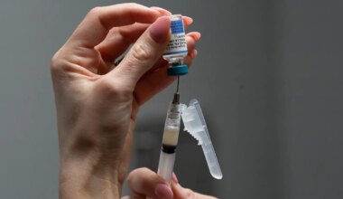 A photo of a nurse preparing an MMR vaccine dose for a patient at a pediatrics clinic in Easley, South Carolina.