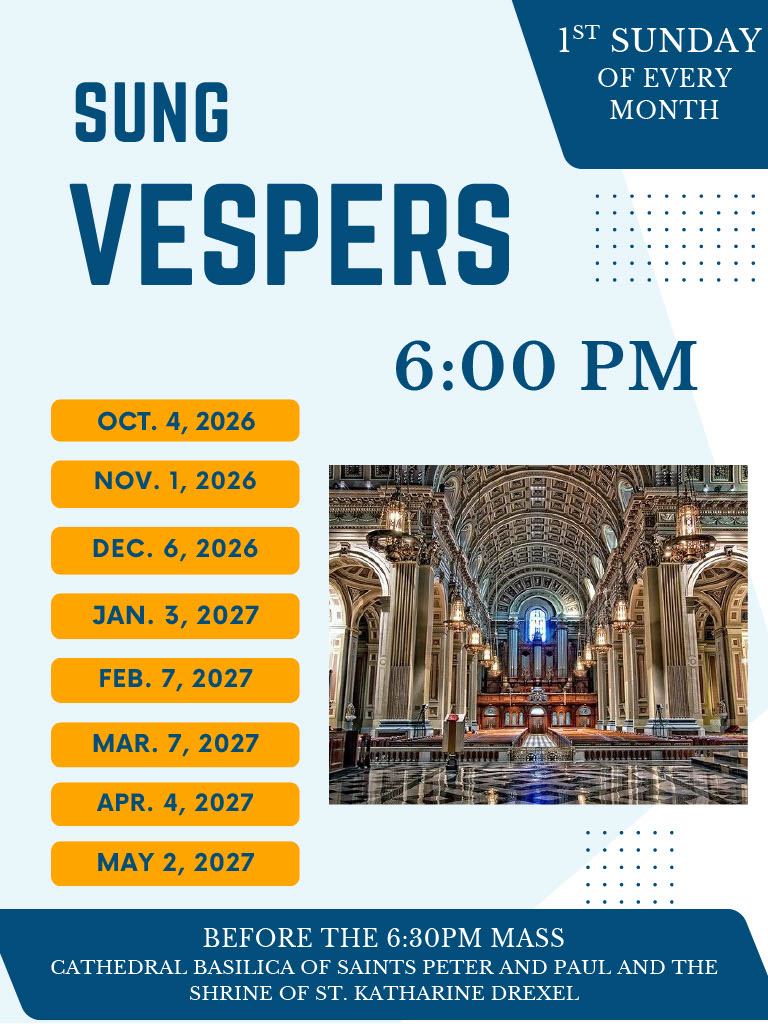 Cathedral Basilica to Offer Evening Vespers Prior to Sunday Mass