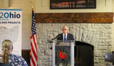 Governor DeWine speaking at podium