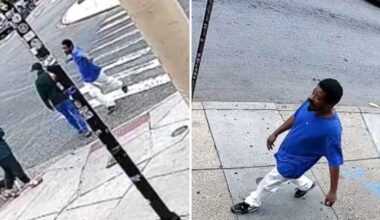 Video shows suspect wanted for punching man in South Philadelphia