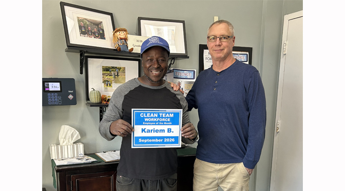 Clean Team Workforce September Employee of the Month
