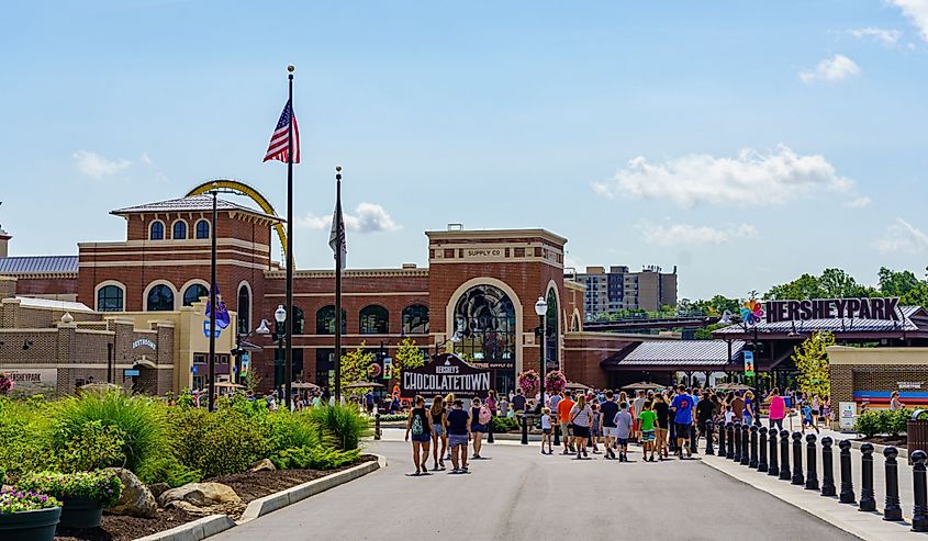 Rides at Hersheypark in Hershey, Pennsylvania.