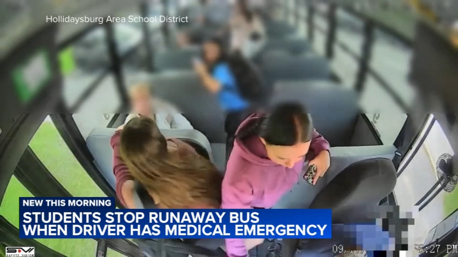 Hollidaysburg Area School District students stop runaway bus when driver suffers medical emergency in Western Pennsylvania