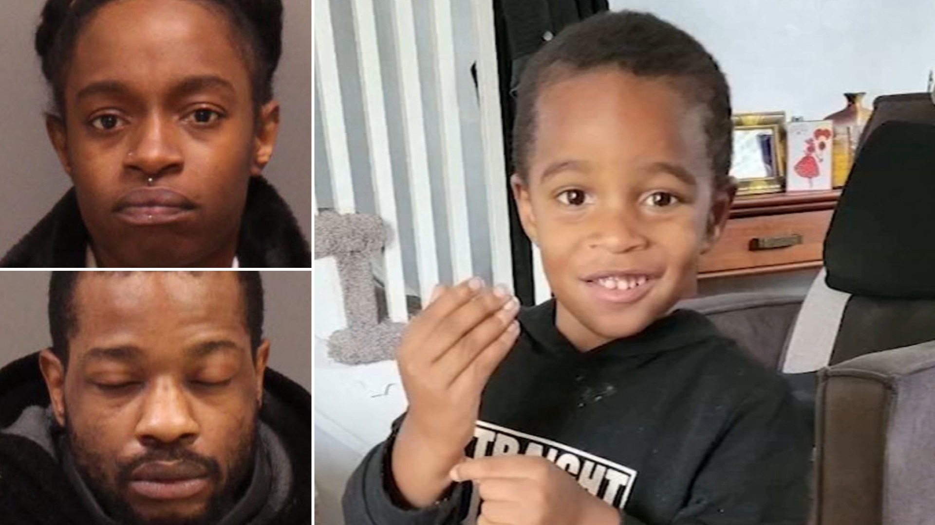 IMAGE: Damari Carter,4, picture with Dominique Bailey, 33, and her boyfriend, Kevin Spencer, 33.