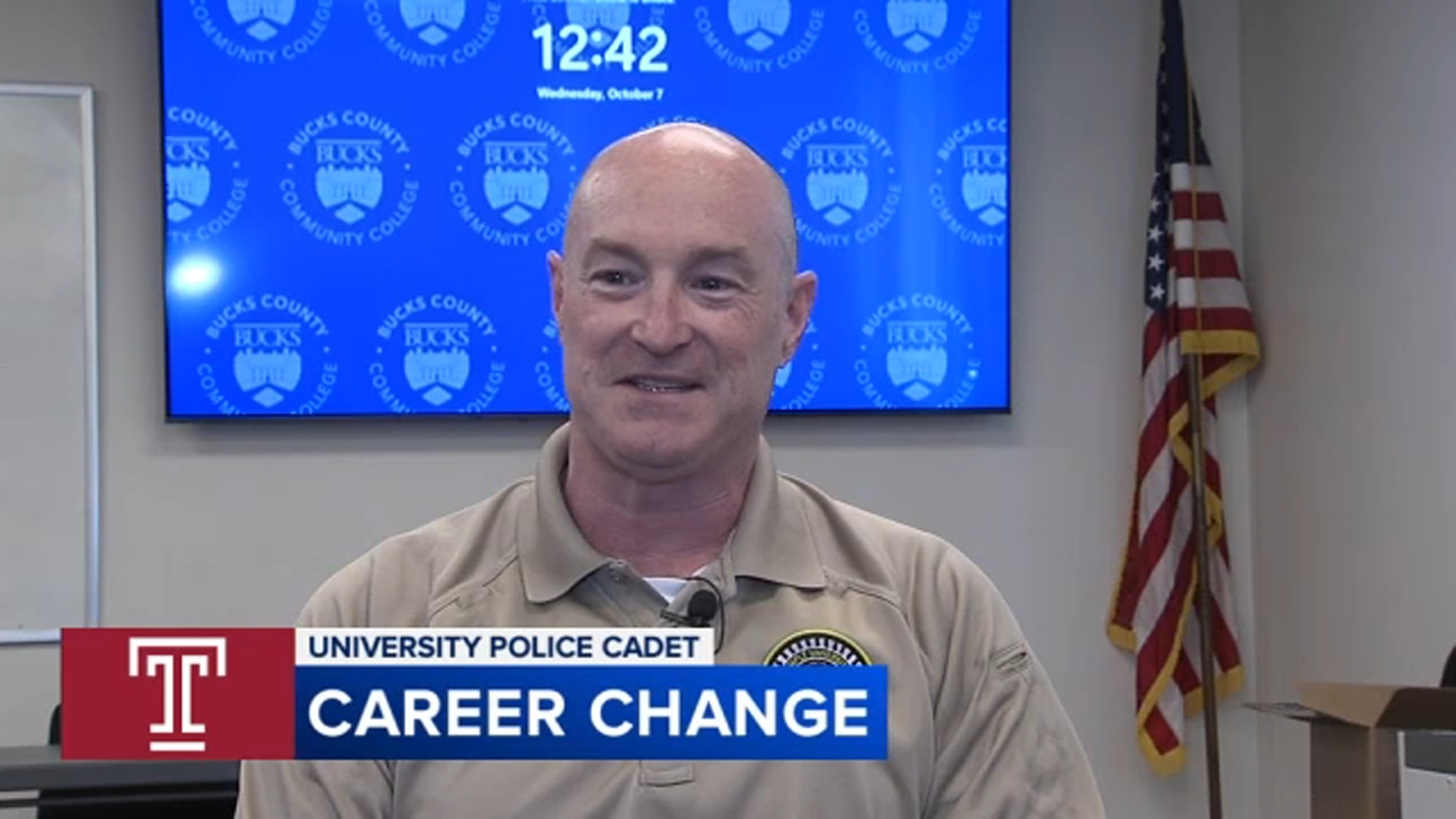 Retired banker begins new career as Temple University police officer at age 52
